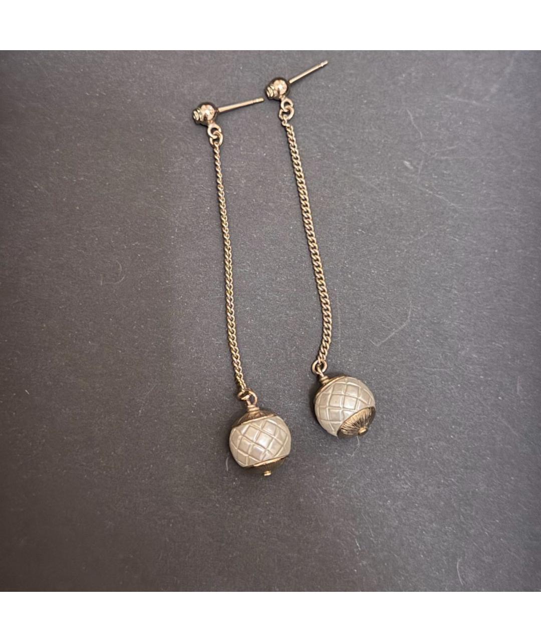 CHANEL Золотые металлические серьги, фото 2