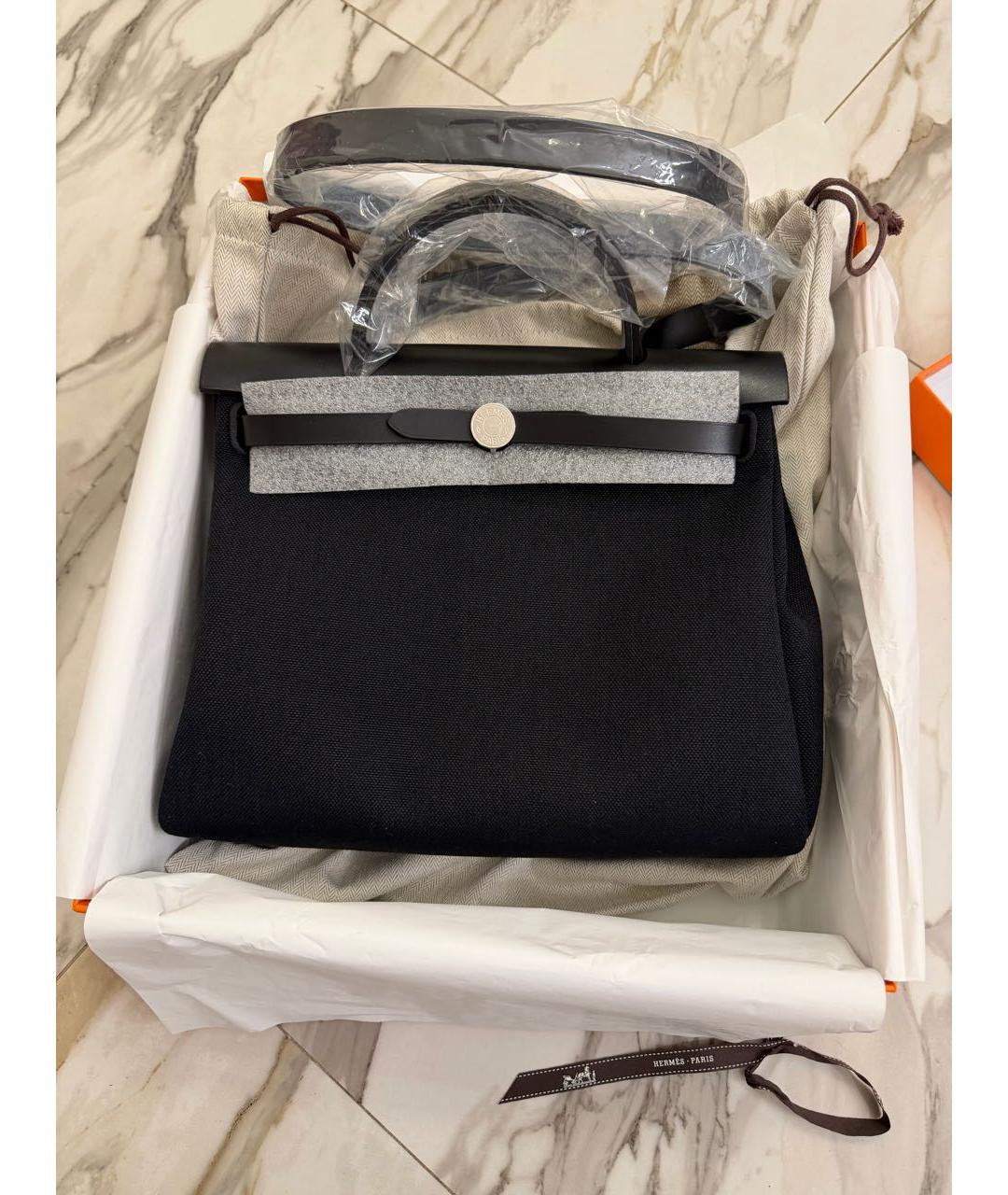 HERMES Черная тканевая сумка через плечо, фото 8