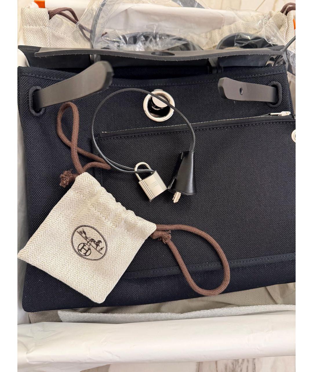 HERMES Черная тканевая сумка через плечо, фото 3