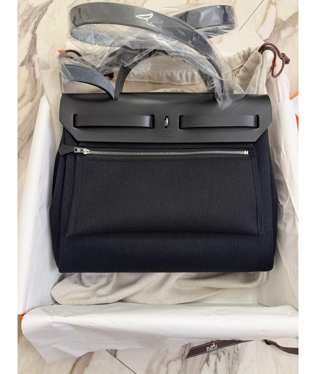 HERMES Черная тканевая сумка через плечо, фото 2