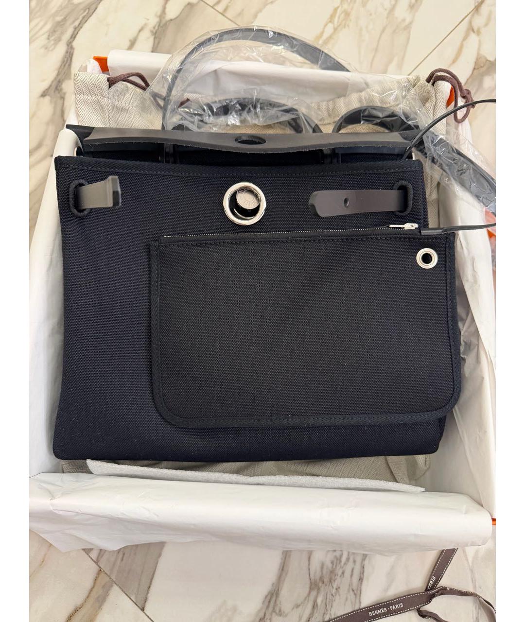 HERMES Черная тканевая сумка через плечо, фото 4