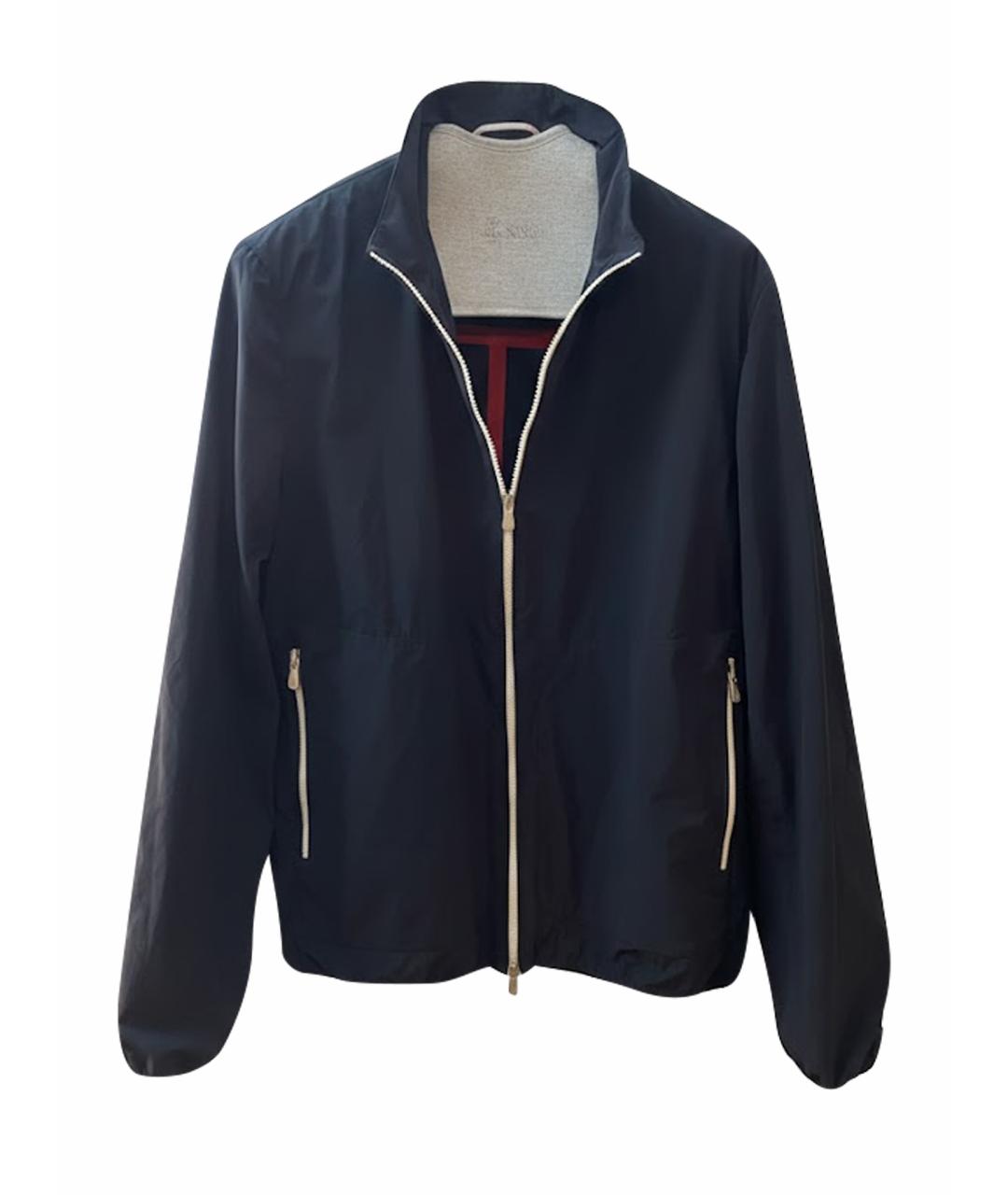 BRUNELLO CUCINELLI Темно-синяя полиэстеровая куртка, фото 1