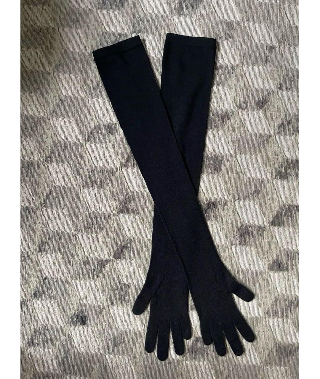DOLCE&GABBANA Антрацитовые шерстяные перчатки, фото 2