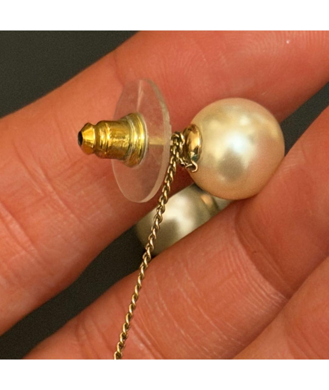 CHANEL Золотые металлические серьги, фото 3