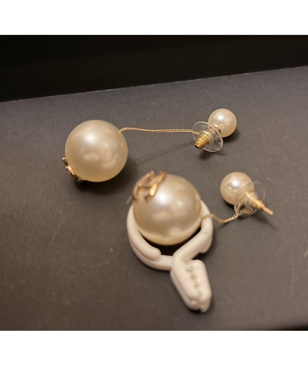 CHANEL Золотые металлические серьги, фото 2