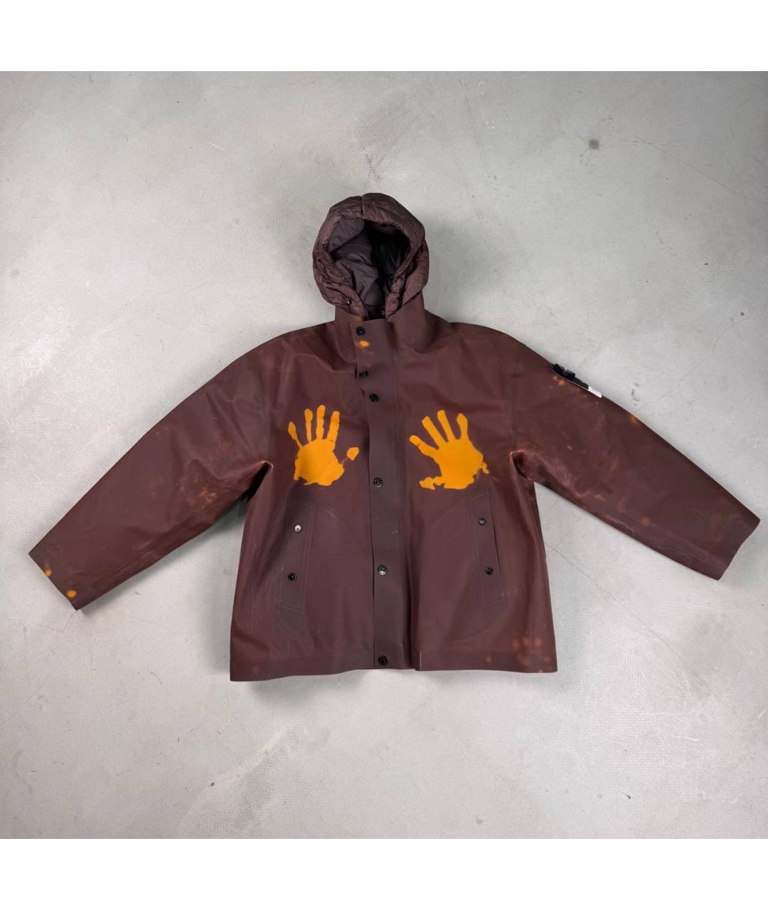 STONE ISLAND Горчичный полиуретановый тренч / плащ, фото 2