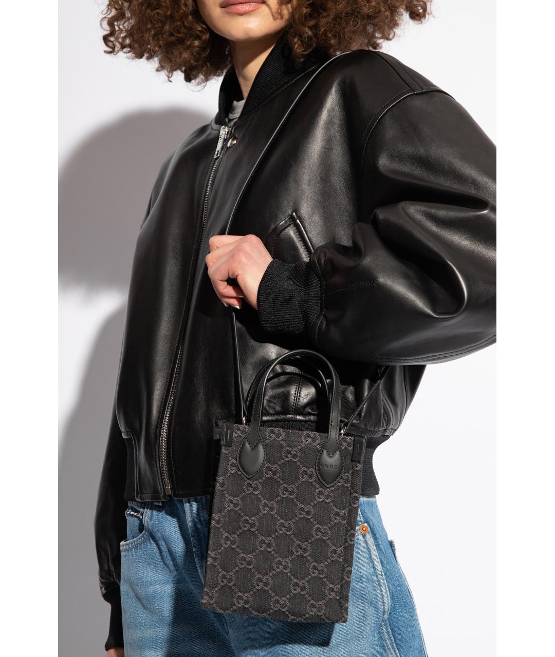 GUCCI Черная тканевая сумка через плечо, фото 2