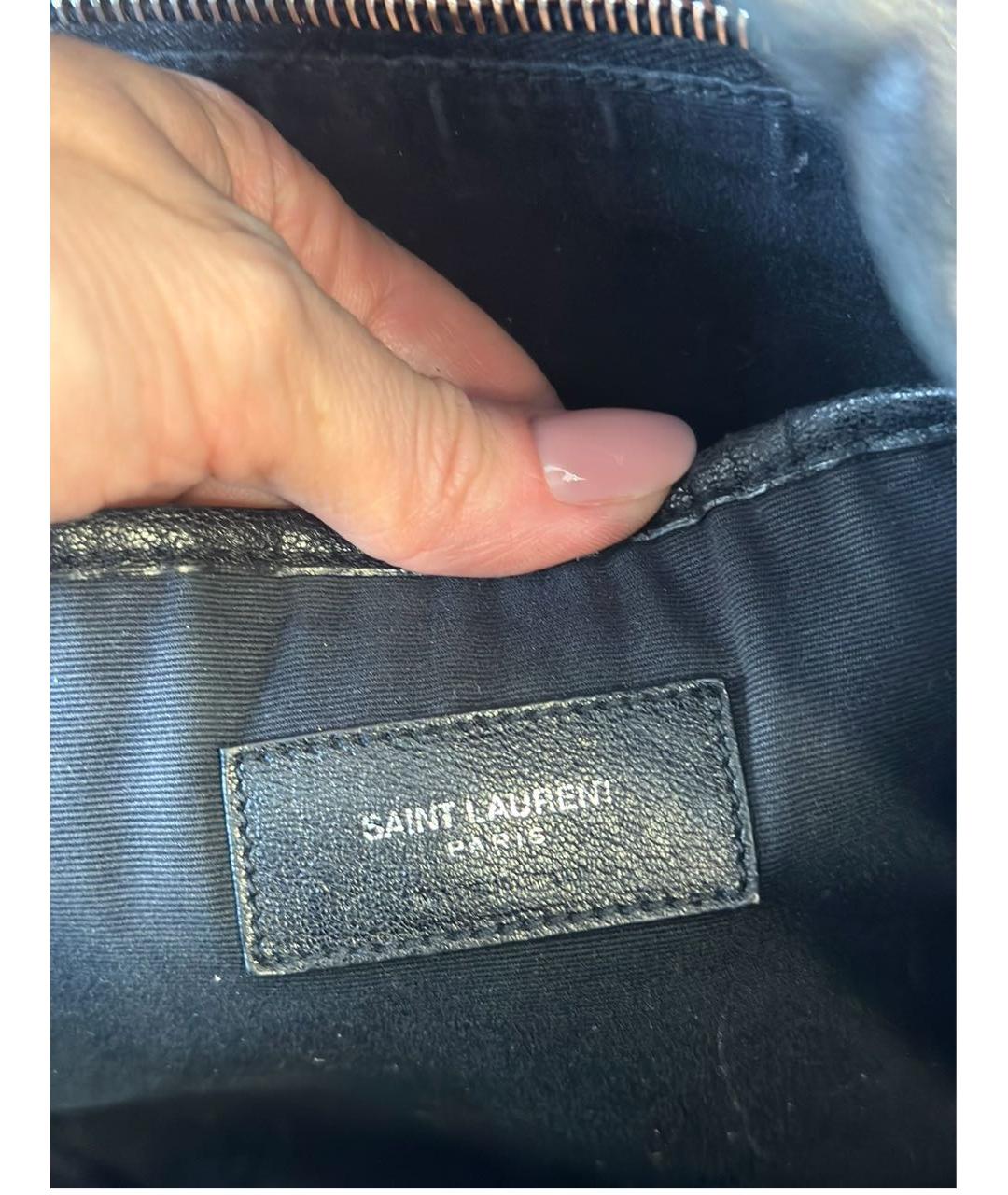 SAINT LAURENT Черный кожаный рюкзак, фото 5