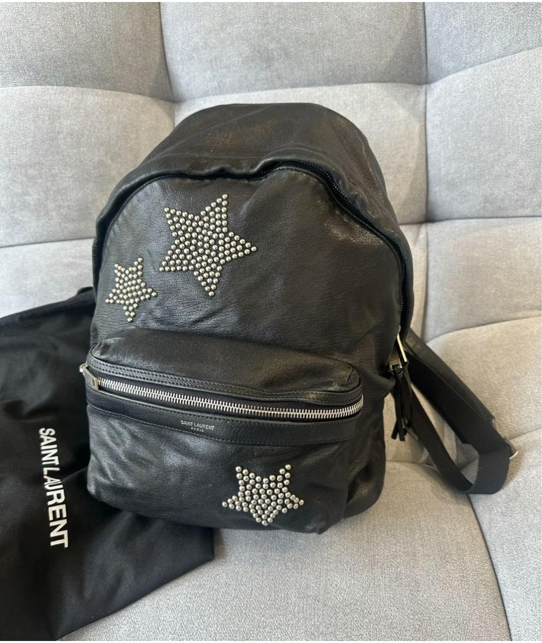 SAINT LAURENT Черный кожаный рюкзак, фото 6