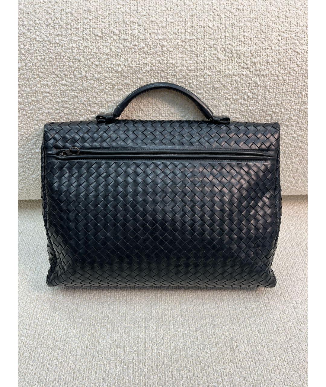 BOTTEGA VENETA Черный кожаный портфель, фото 3