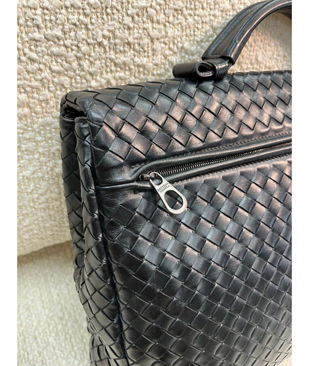 BOTTEGA VENETA Черный кожаный портфель, фото 7