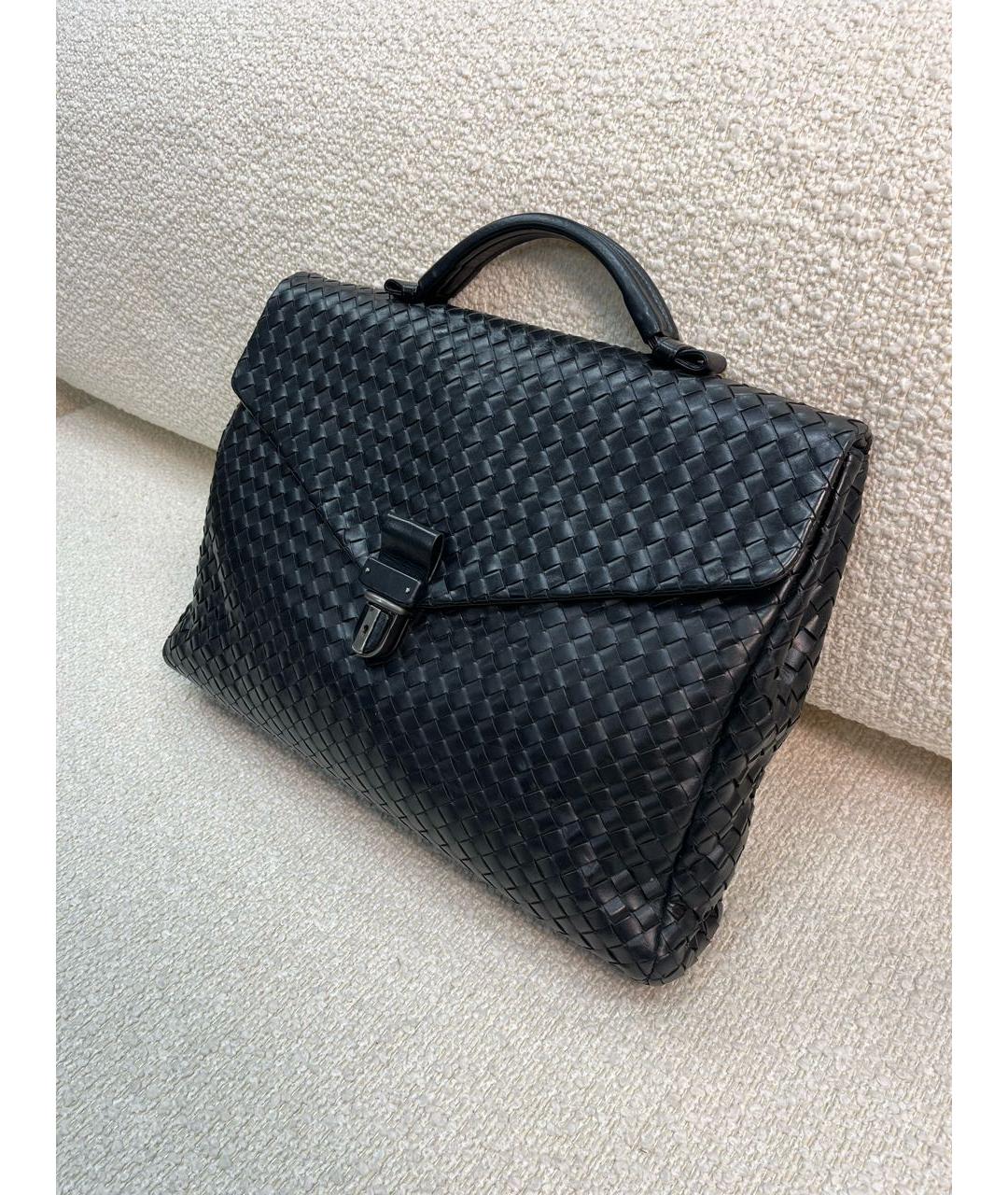 BOTTEGA VENETA Черный кожаный портфель, фото 5