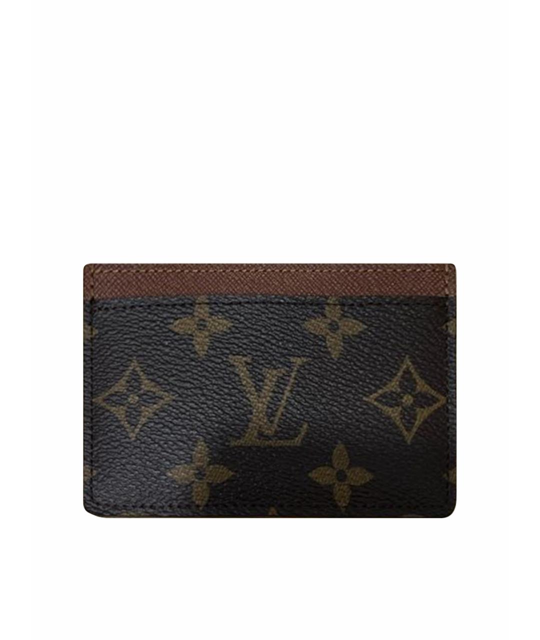 LOUIS VUITTON Коричневый кожаный кардхолдер, фото 1