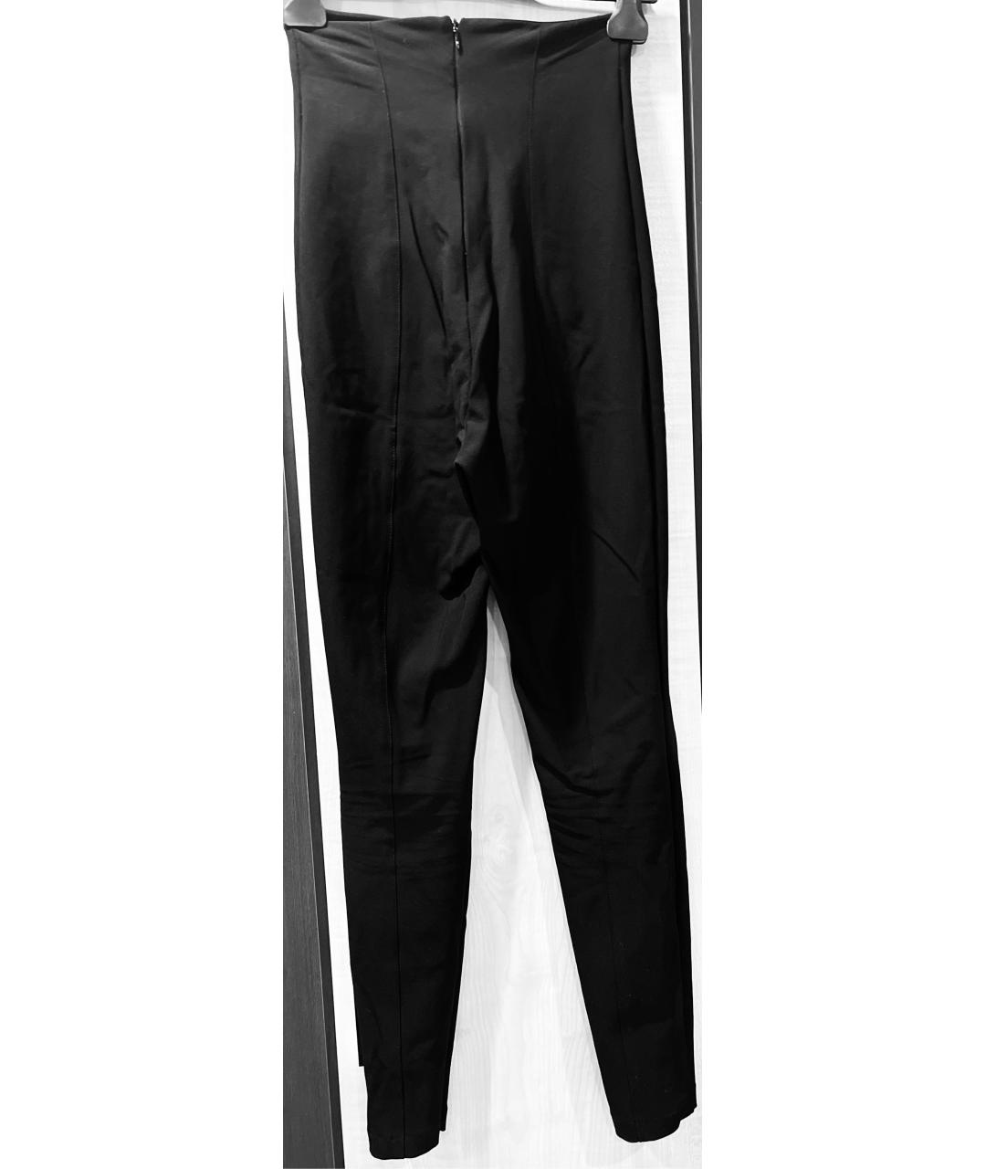 ELISABETTA FRANCHI Черные полиэстеровые брюки узкие, фото 2