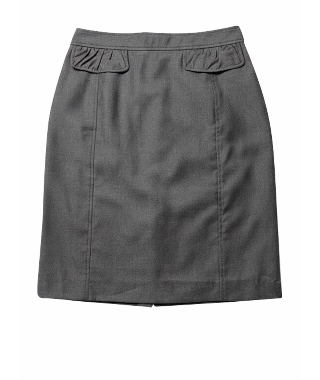 CAROLINA HERRERA Серая шерстяная юбка миди, фото 1