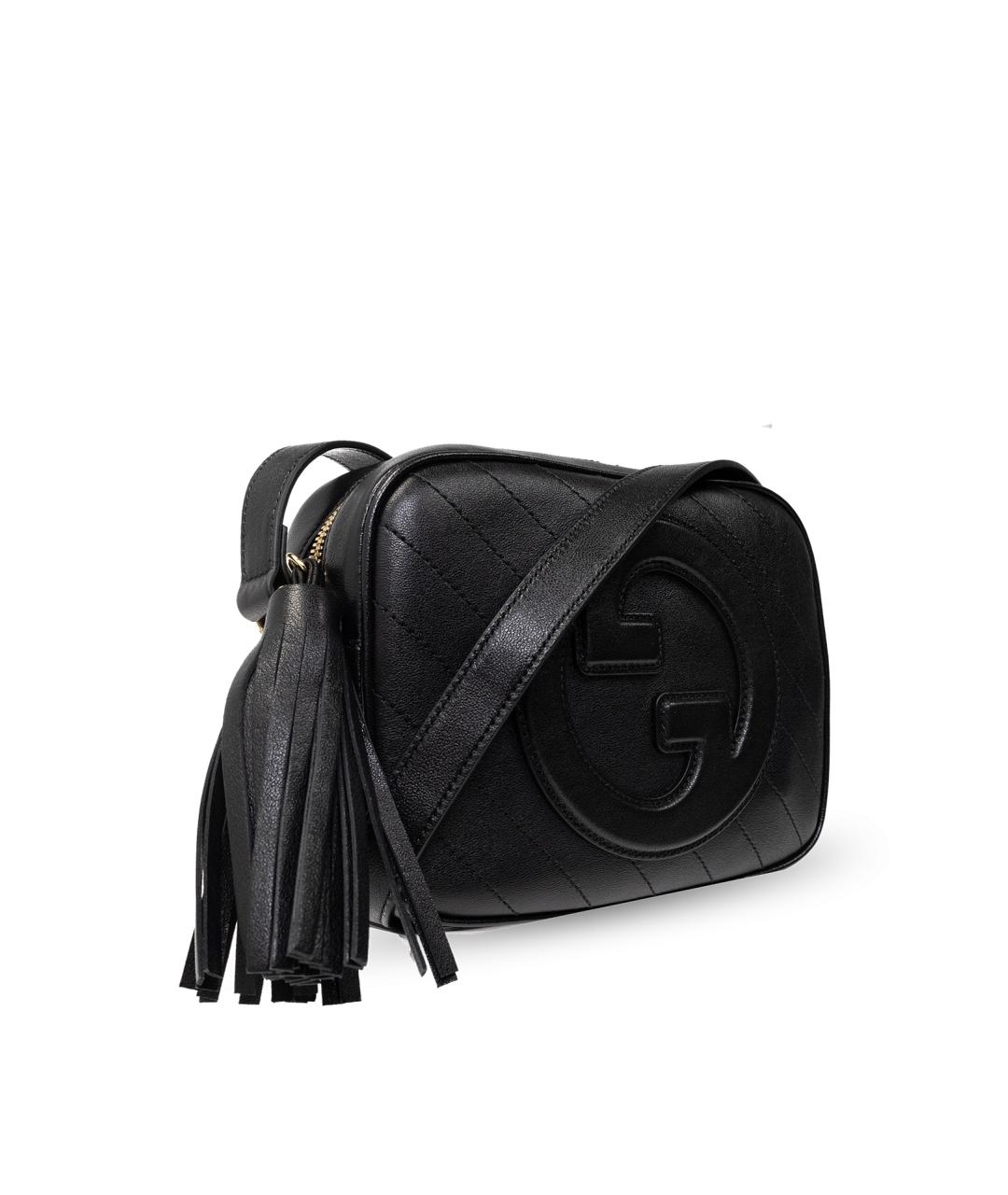 GUCCI Черная кожаная сумка через плечо, фото 3