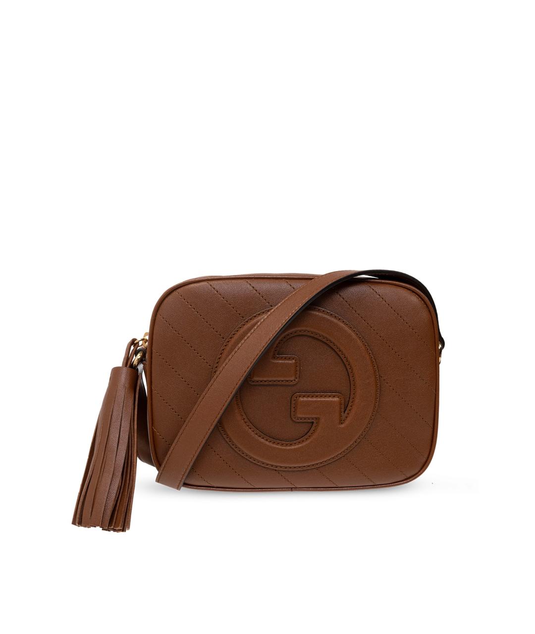 GUCCI Коричневая кожаная сумка через плечо, фото 1