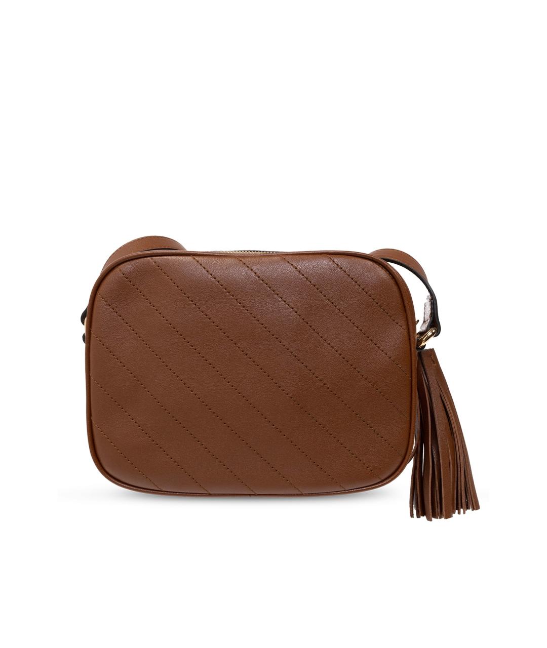 GUCCI Коричневая кожаная сумка через плечо, фото 4