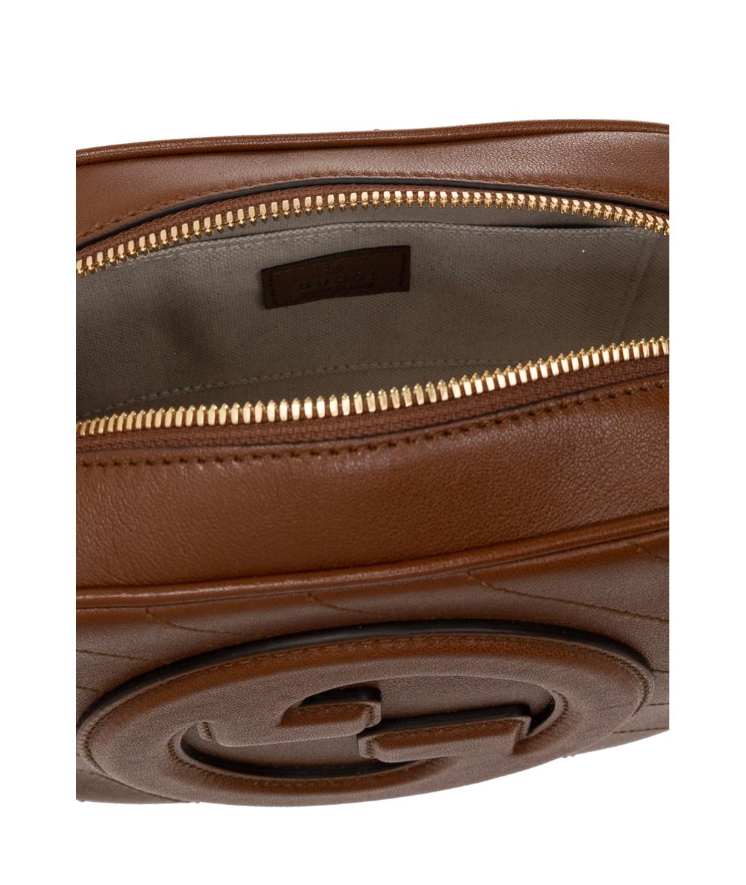 GUCCI Коричневая кожаная сумка через плечо, фото 5