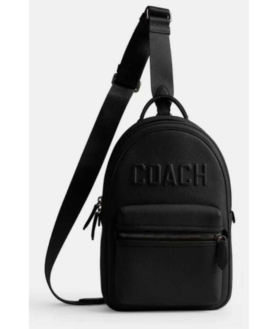 COACH Черный кожаный рюкзак, фото 9