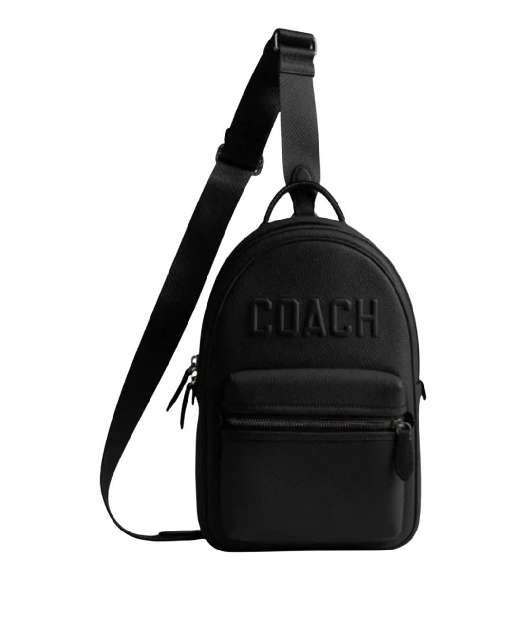 COACH Черный кожаный рюкзак, фото 1