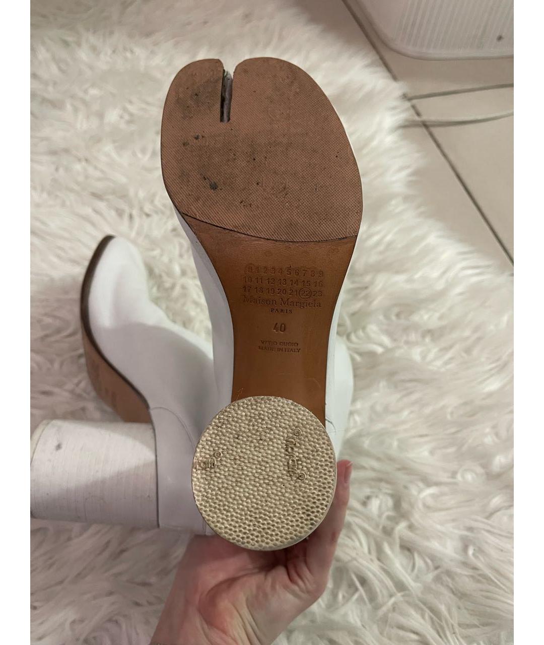 MAISON MARGIELA Белые кожаные ботильоны, фото 4