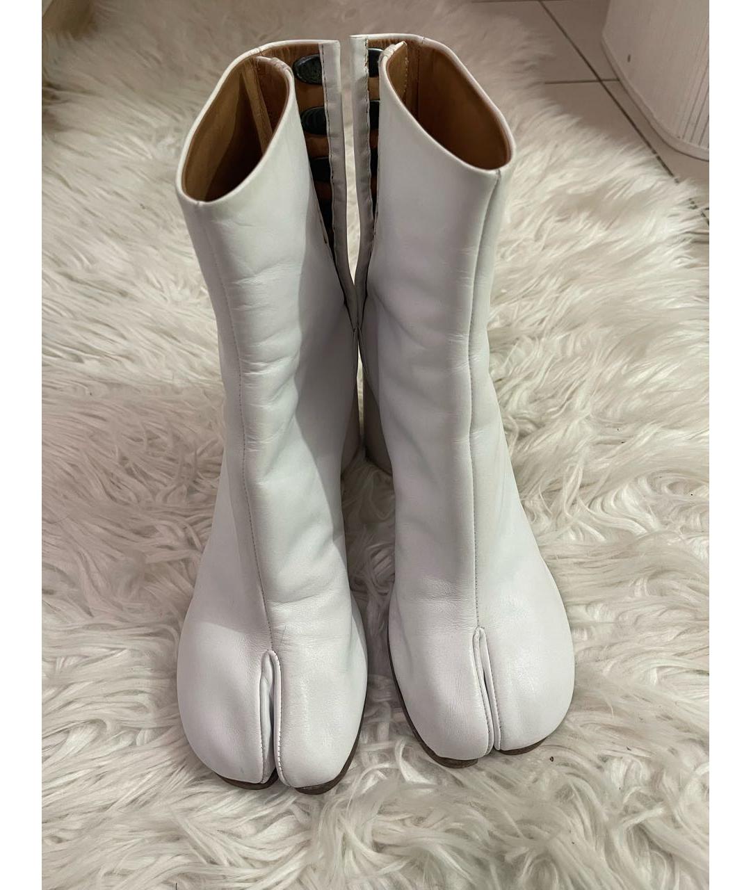 MAISON MARGIELA Белые кожаные ботильоны, фото 2