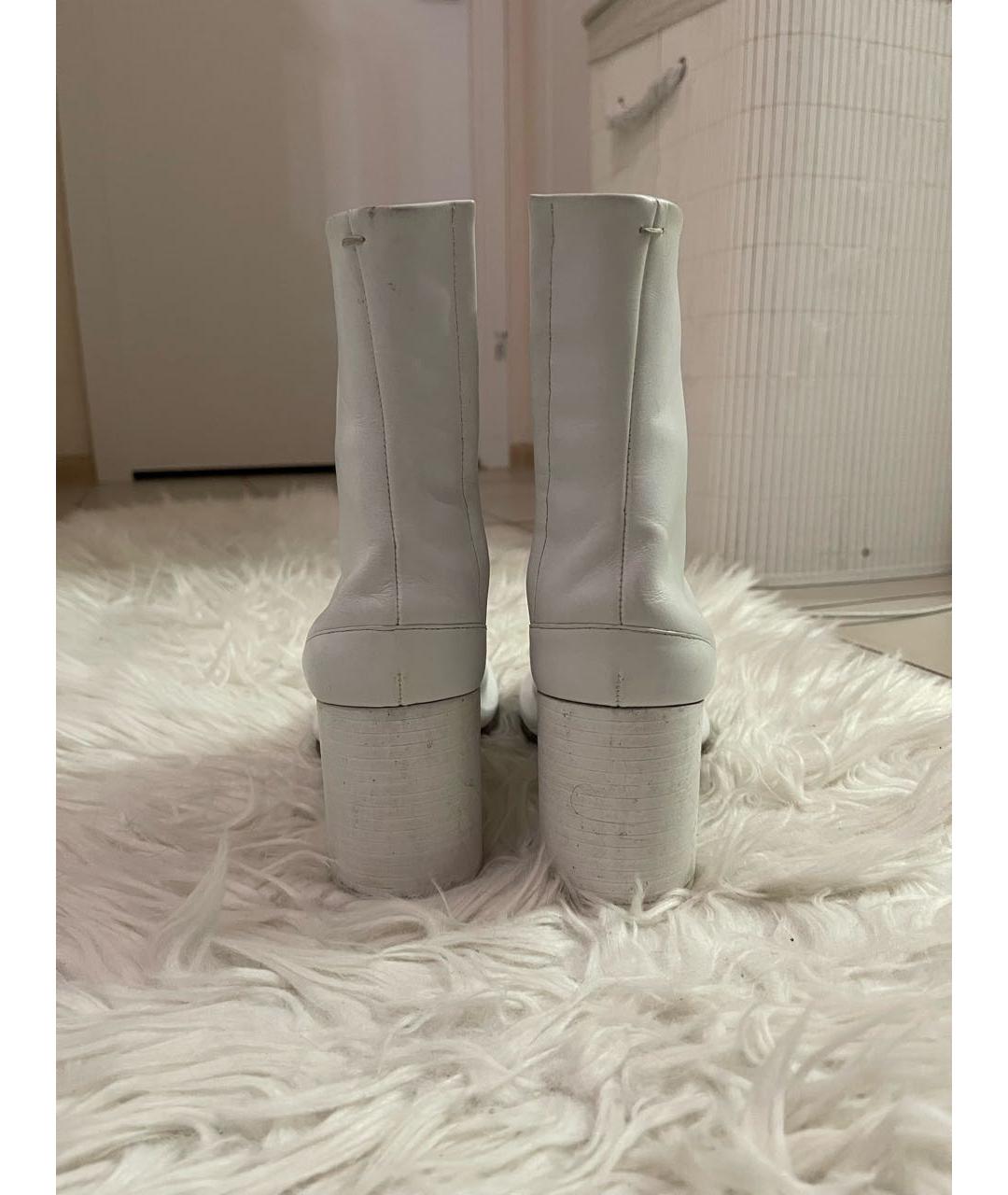 MAISON MARGIELA Белые кожаные ботильоны, фото 3