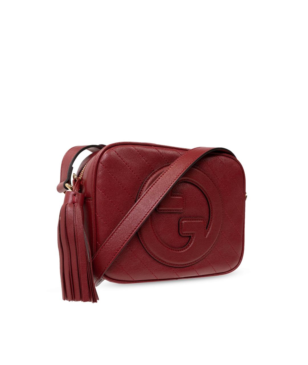 GUCCI Бордовая кожаная сумка через плечо, фото 2