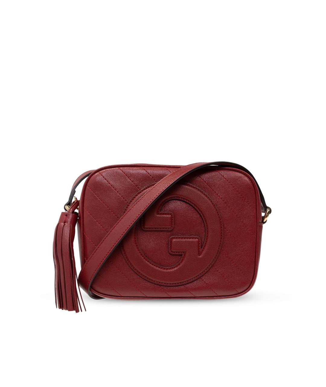 GUCCI Бордовая кожаная сумка через плечо, фото 1