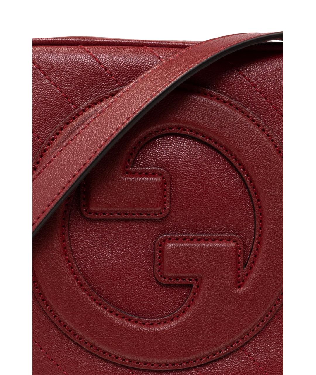 GUCCI Бордовая кожаная сумка через плечо, фото 6