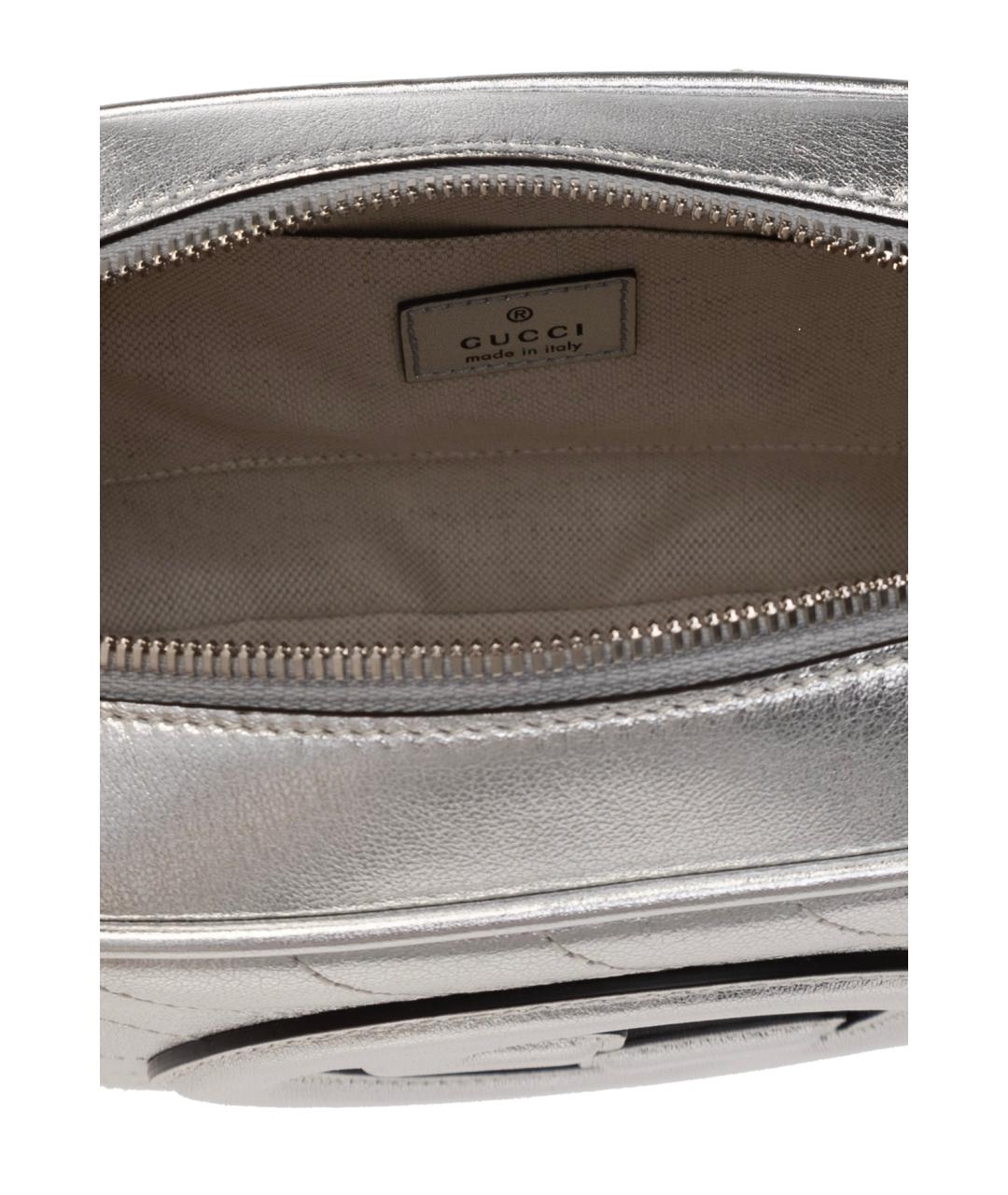 GUCCI Серебряная кожаная сумка через плечо, фото 5