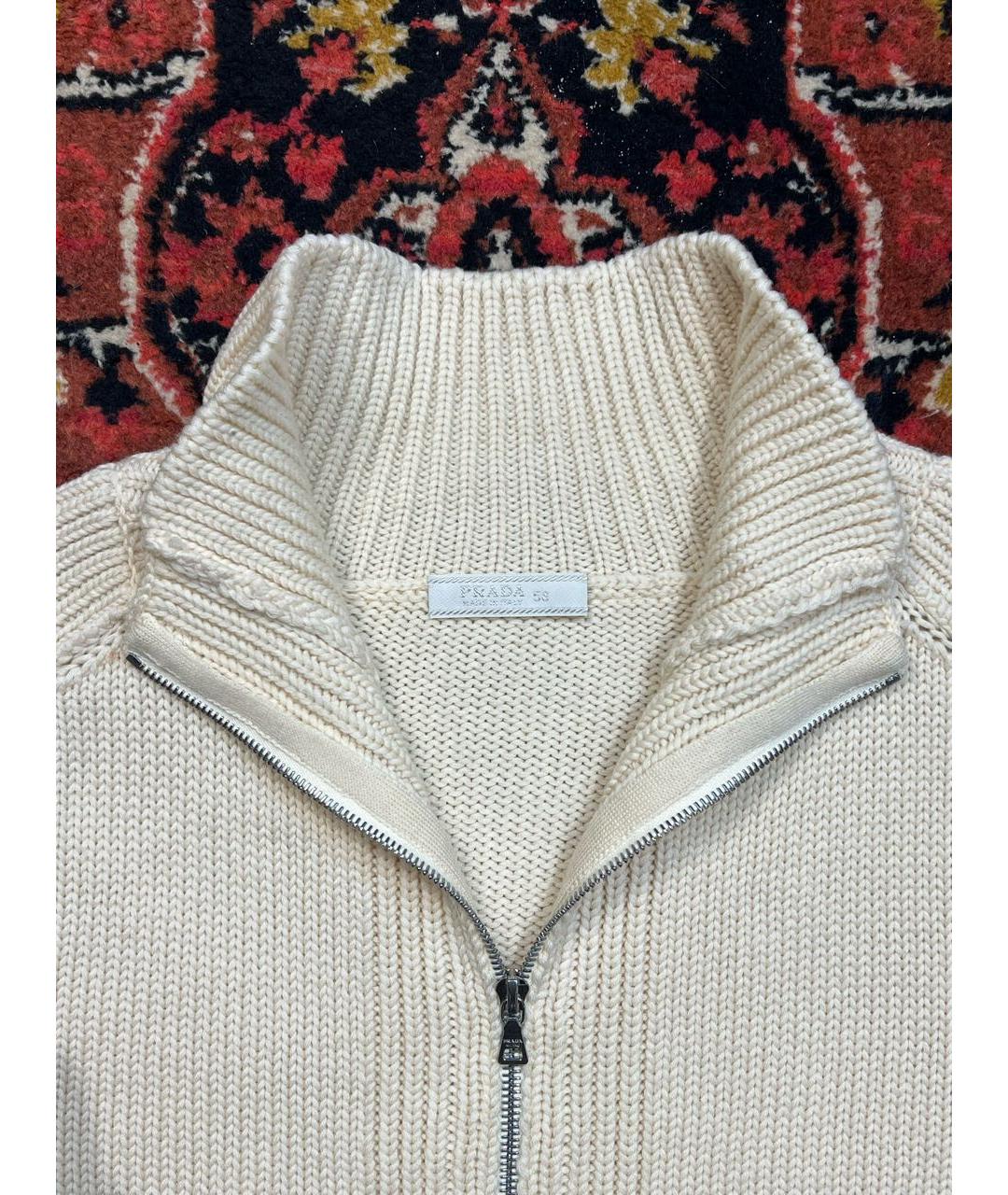 PRADA Бежевый шерстяной джемпер / свитер, фото 6