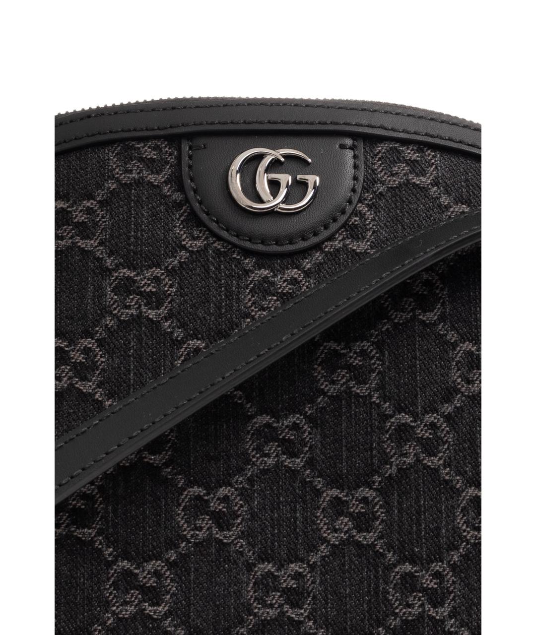 GUCCI Черная тканевая сумка через плечо, фото 5