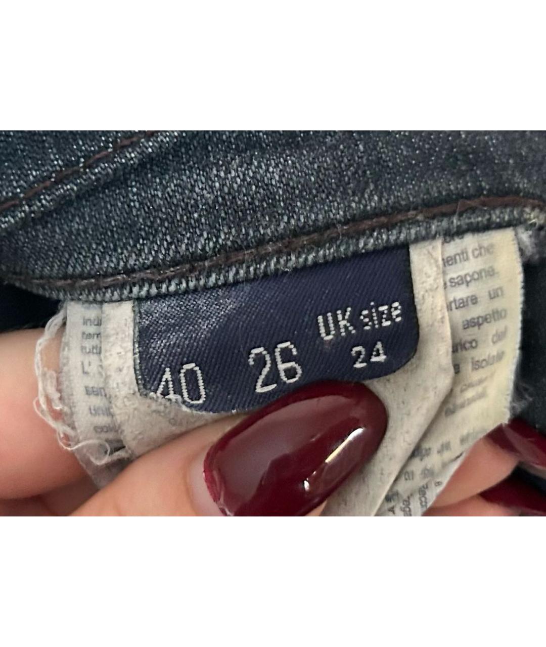 TRUSSARDI JEANS Темно-синие хлопко-эластановые джинсы слим, фото 6