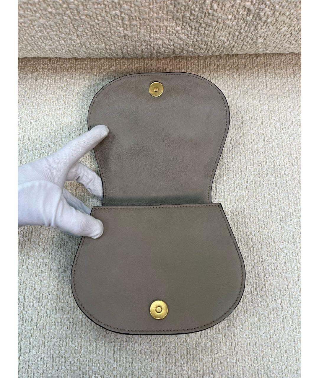 CHLOE Антрацитовая кожаная сумка с короткими ручками, фото 8