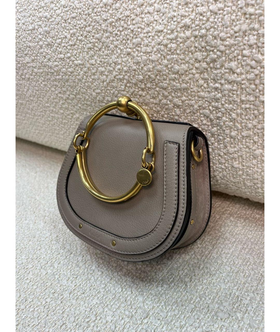 CHLOE Антрацитовая кожаная сумка с короткими ручками, фото 5