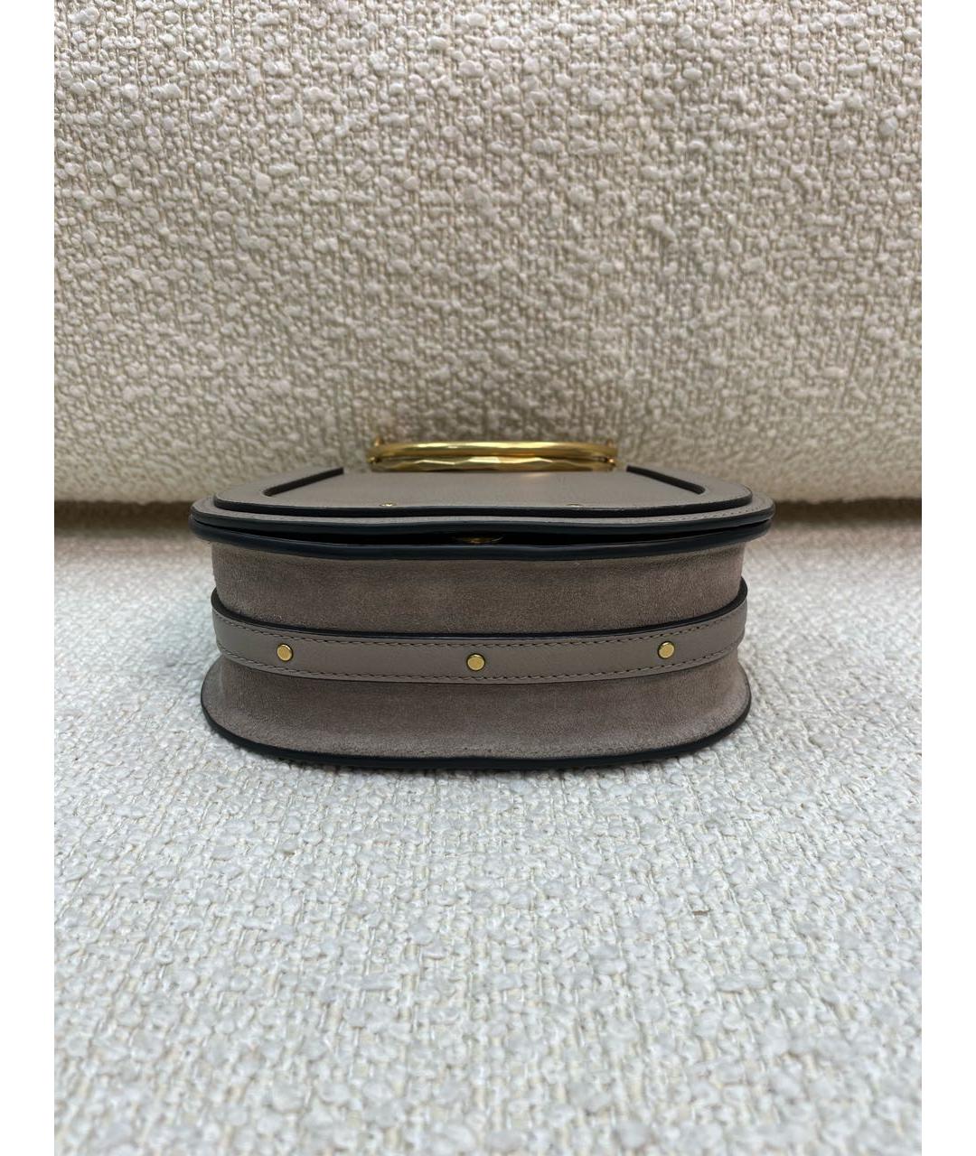 CHLOE Антрацитовая кожаная сумка с короткими ручками, фото 6