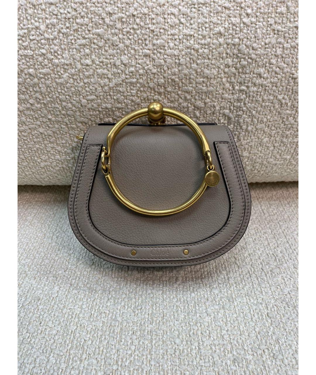 CHLOE Антрацитовая кожаная сумка с короткими ручками, фото 9