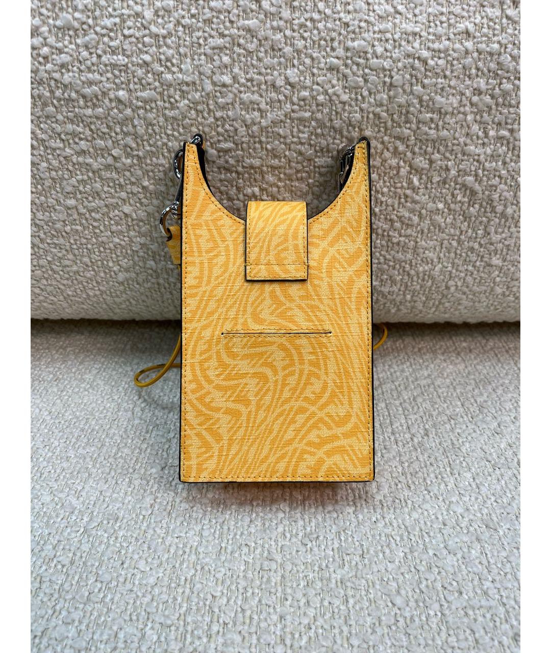 FENDI Желтая кожаная сумка через плечо, фото 3