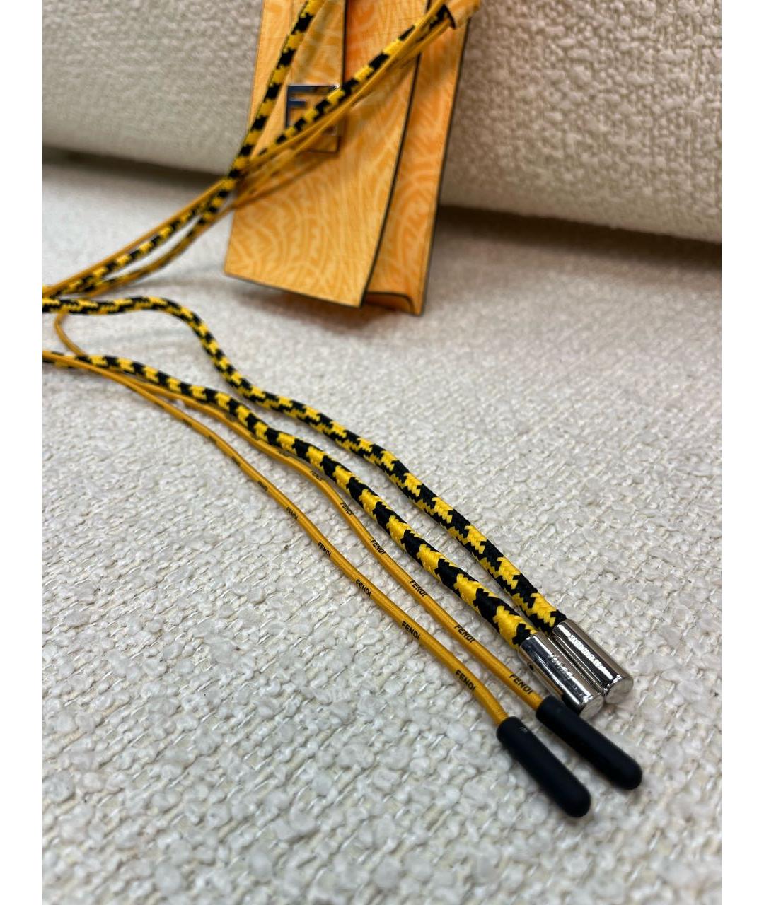 FENDI Желтая кожаная сумка через плечо, фото 8