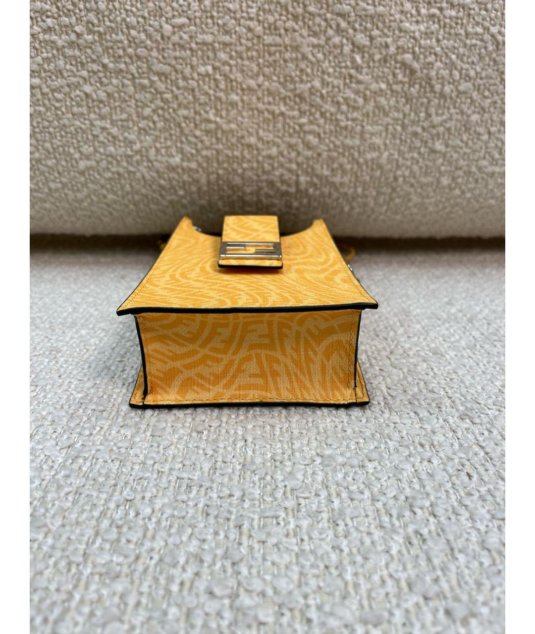 FENDI Желтая кожаная сумка через плечо, фото 6