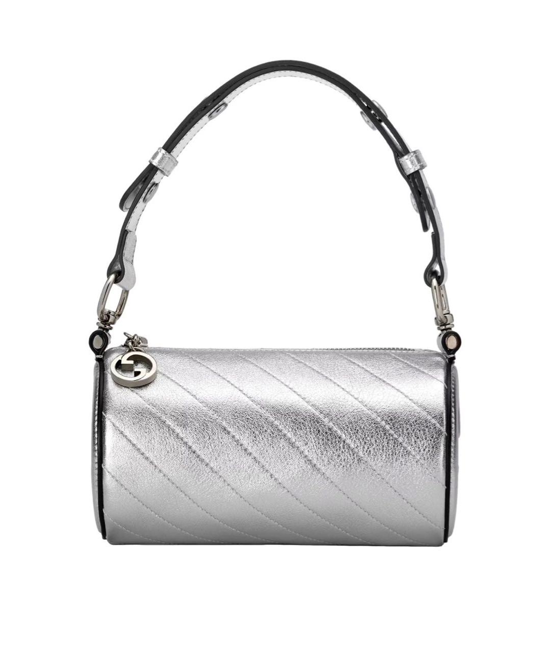 GUCCI Серебряная кожаная сумка с короткими ручками, фото 1