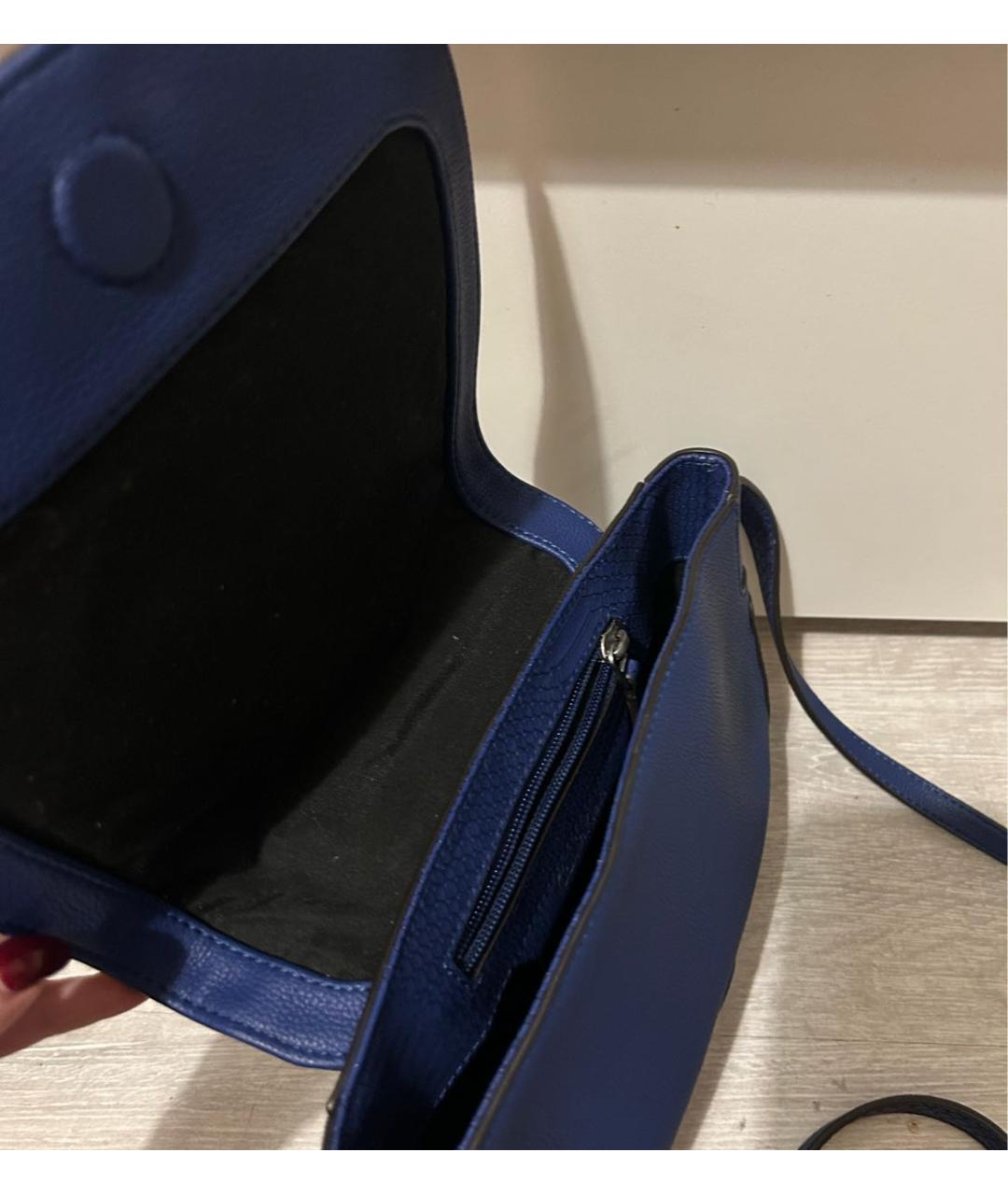 CALVIN KLEIN Темно-синяя сумка через плечо из искусственной кожи, фото 4