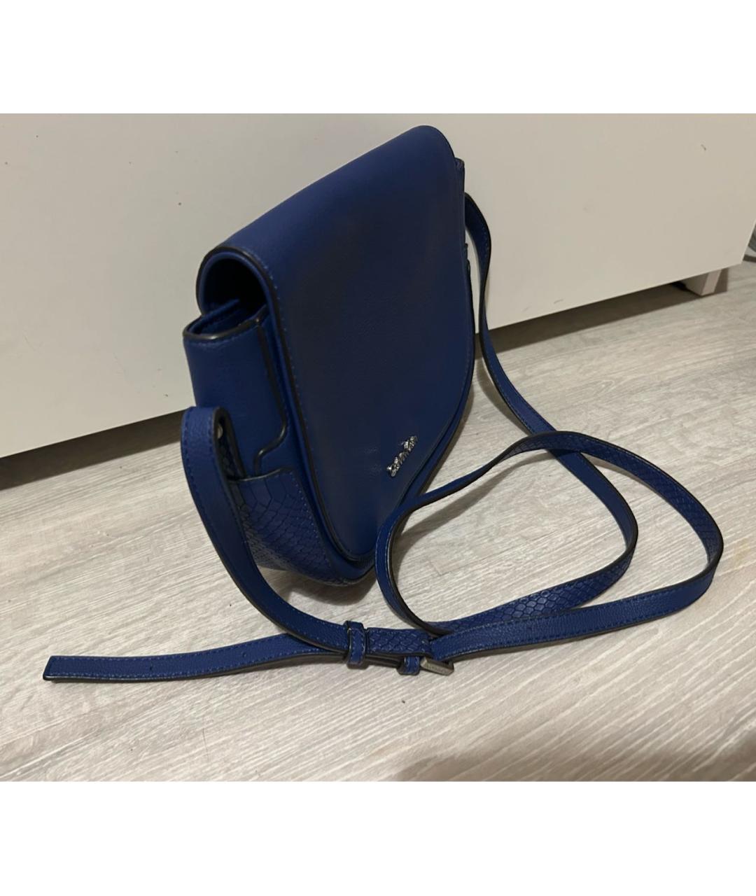 CALVIN KLEIN Темно-синяя сумка через плечо из искусственной кожи, фото 2
