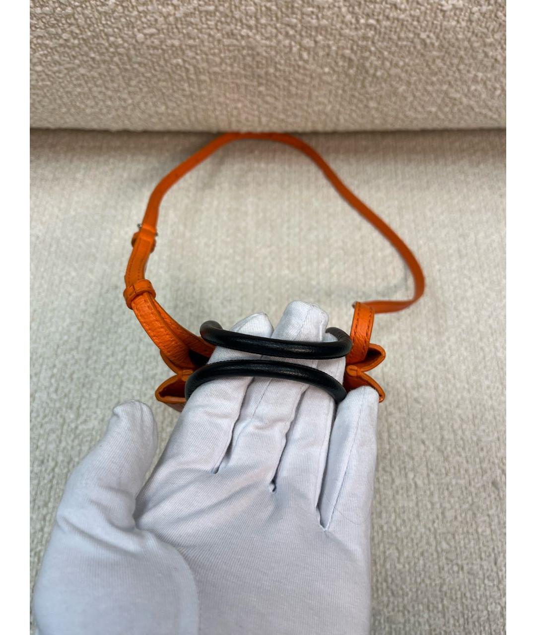 BALENCIAGA Оранжевая кожаная сумка через плечо, фото 7