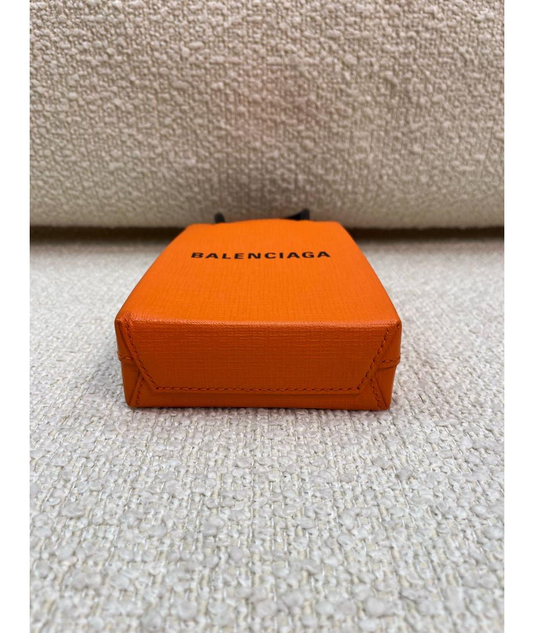 BALENCIAGA Оранжевая кожаная сумка через плечо, фото 6