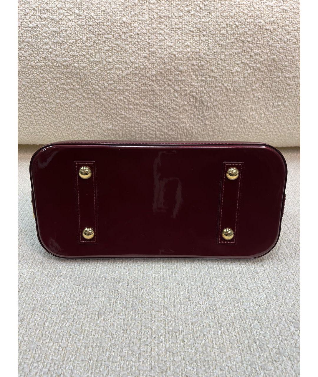 LOUIS VUITTON Бордовая сумка с короткими ручками из лакированной кожи, фото 6