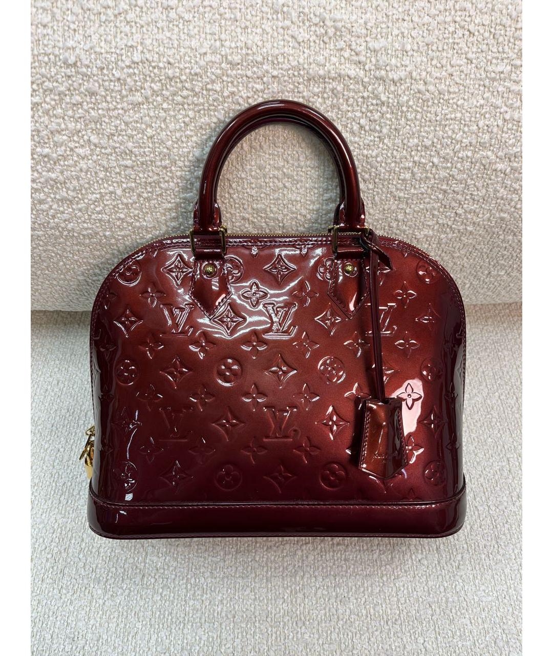 LOUIS VUITTON Бордовая сумка с короткими ручками из лакированной кожи, фото 9