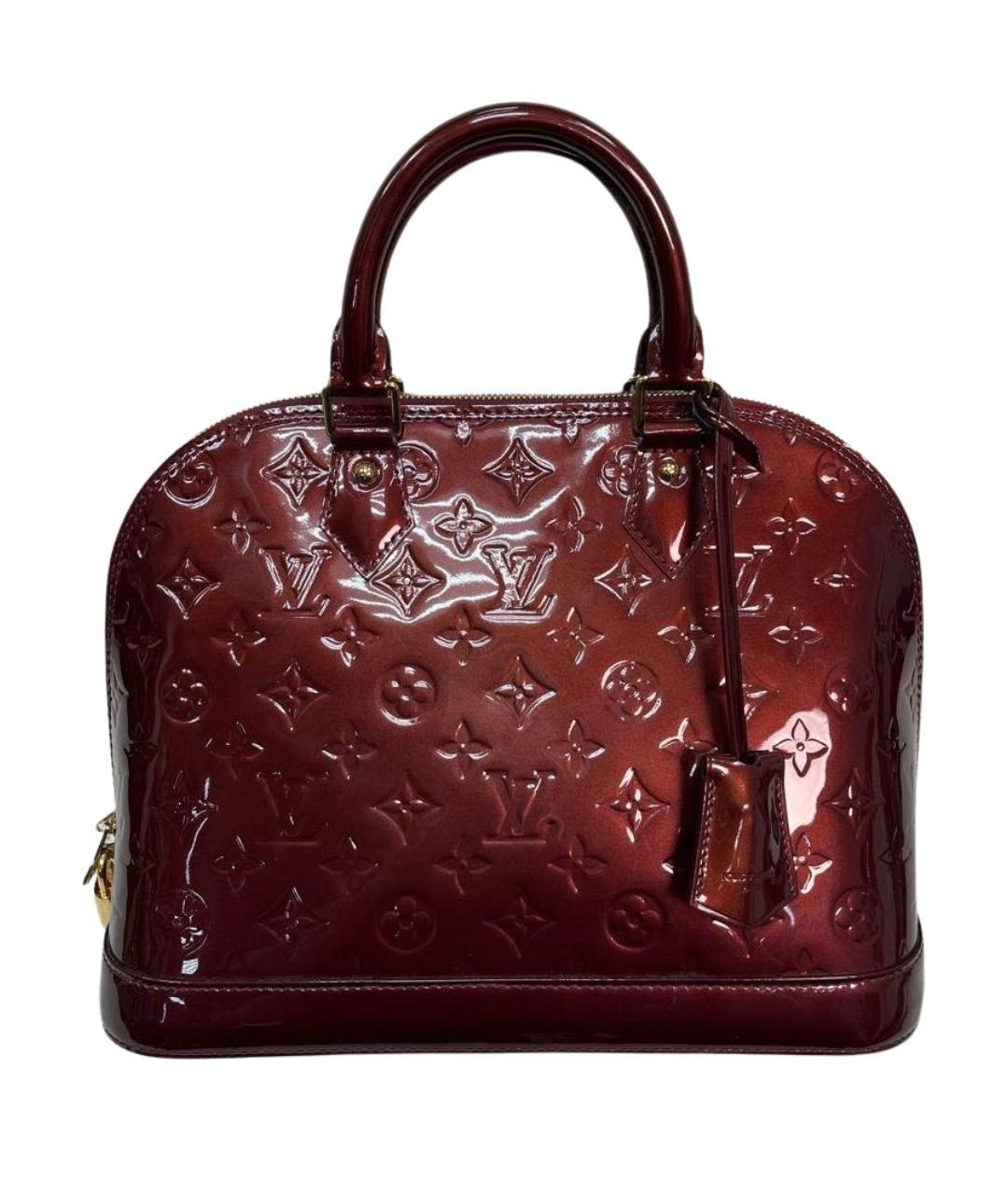 LOUIS VUITTON Бордовая сумка с короткими ручками из лакированной кожи, фото 1